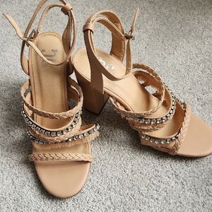 Elegant Nude Strappy Heels